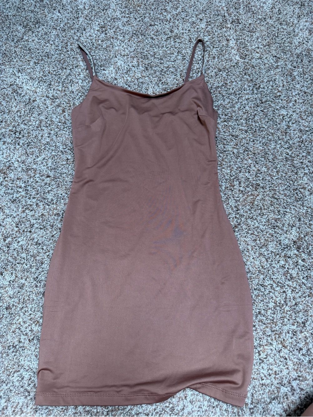 iris Mauve-Brown Spaghetti Strap Slip Dress